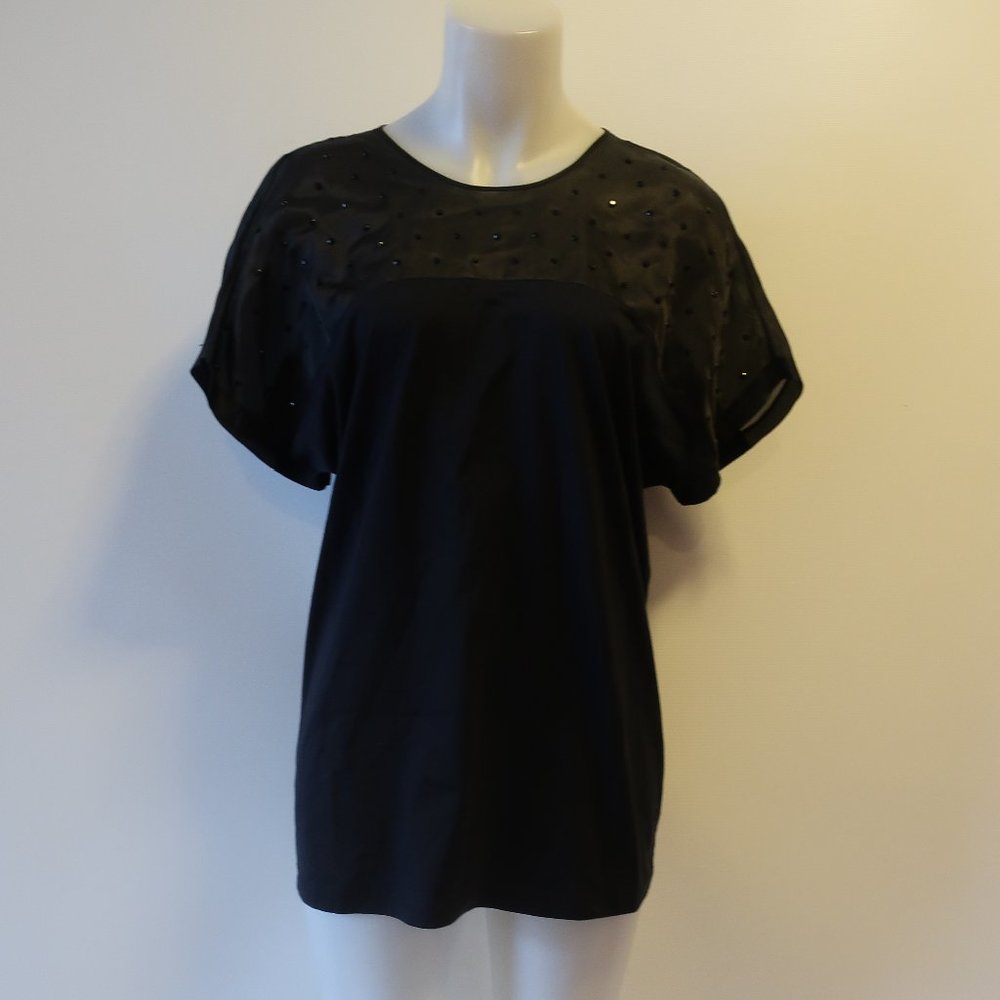 GILMAR BLACK SILK COTTON TOP SZ 46 US/10 *